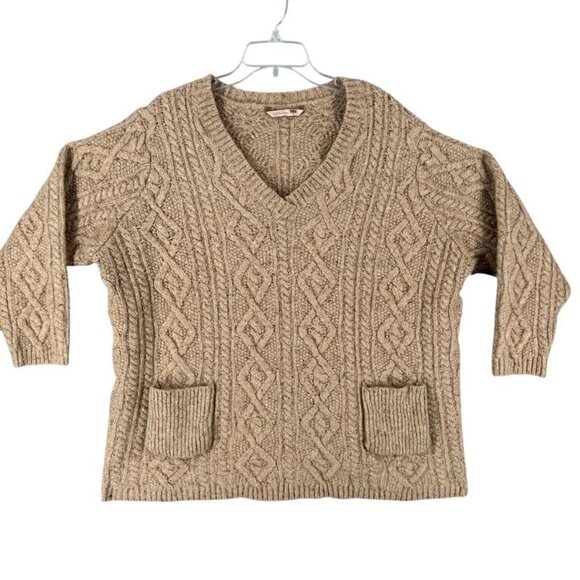 Soft Surroundings Womens 24 Size Cable Knit Boyfriend Sweater Wool Cashmere - Picture 9 of 10